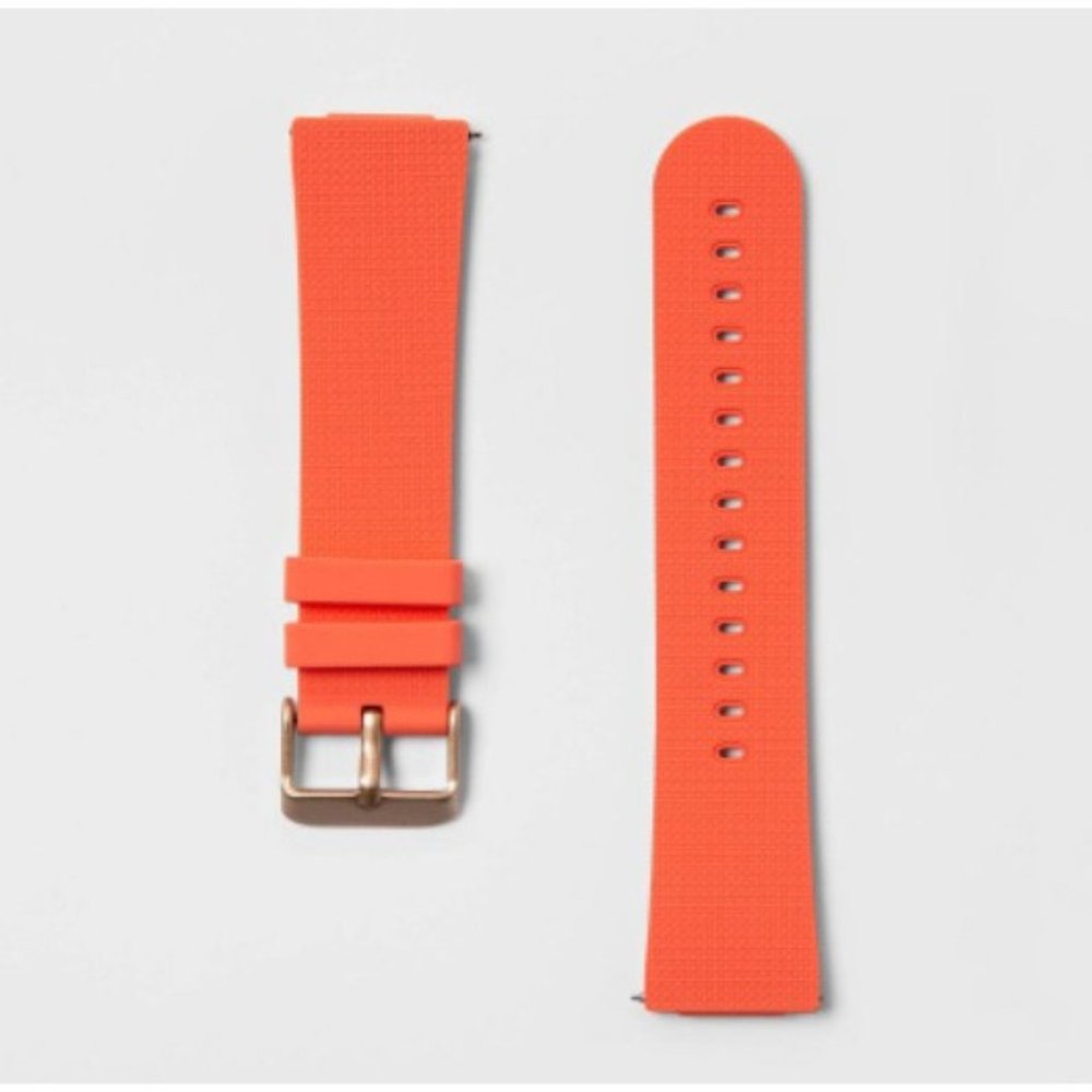 Heyday Fitbit Versa Watch Band Adjustable Buckle Textured Solid Coral Orange